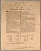 Goddard Broadside of Declaration